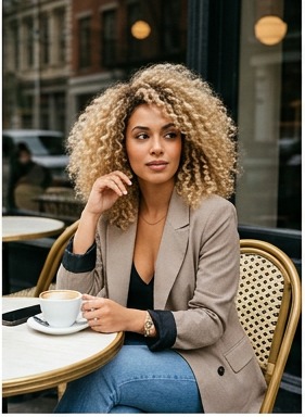 Blonde kinky curly wig