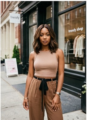 Brown glueless lace front wig